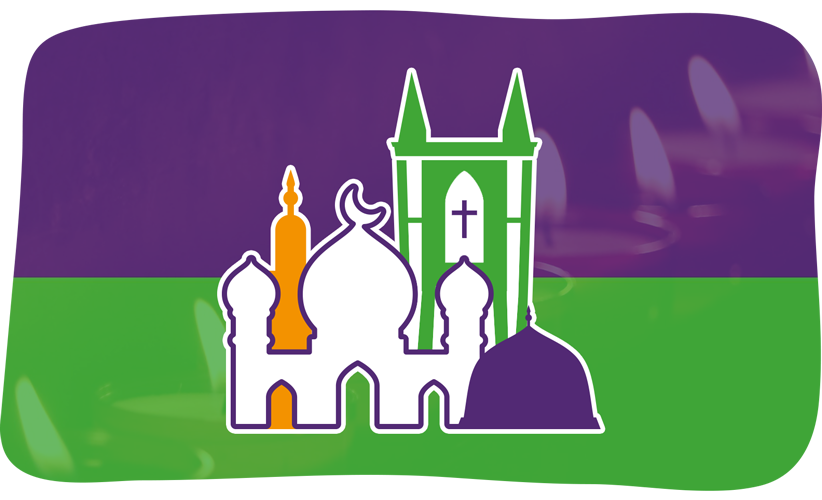 Multi-faith building in Derby Speaks Up branding colours